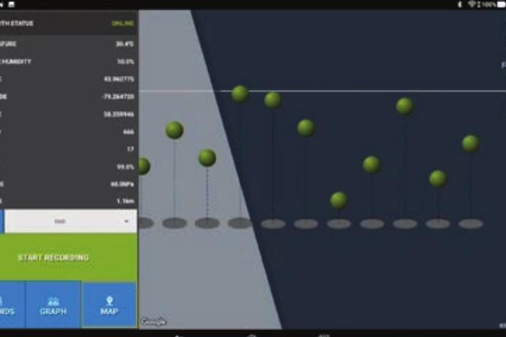 DRIMS2 — visualizzazione 3D delle rilevazioni in altitudine