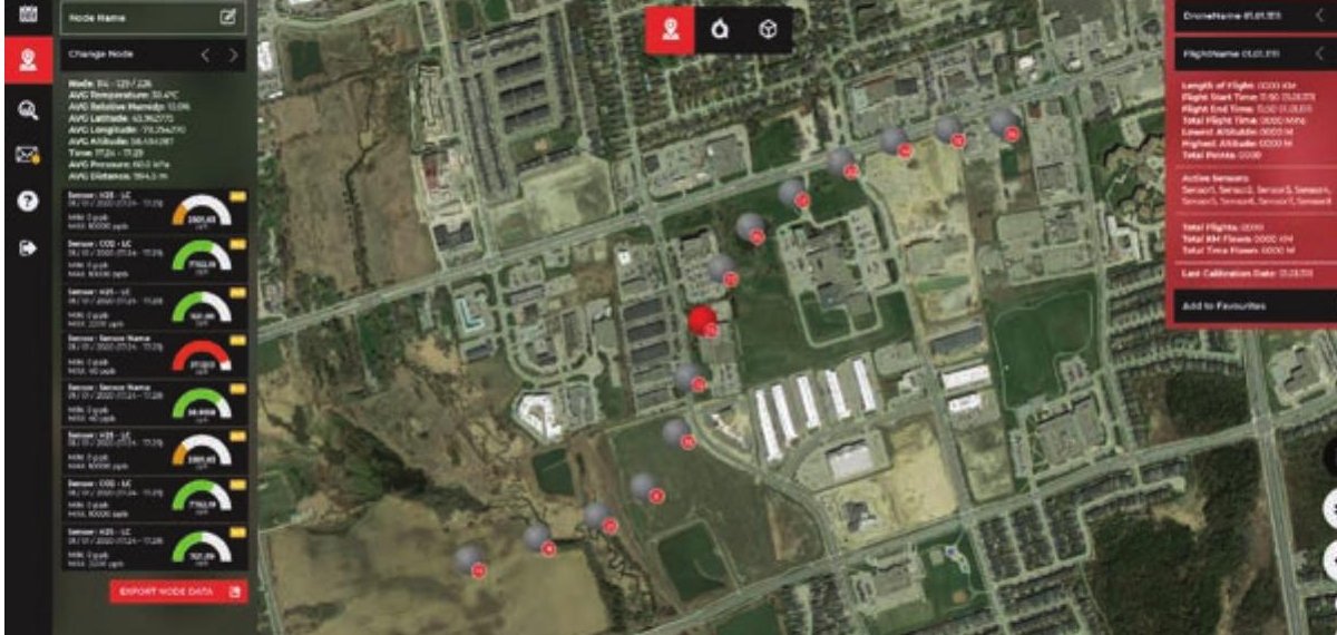 DRIMS2 — vista satellitare con nodi di campionamento georeferenziati