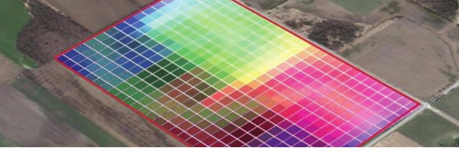 Heat map della distribuzione delle concentrazioni rilevate dal drone su un'area agricola